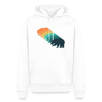 Ours rétro - Sweat à capuche Premium bio Homme - blanc - Devant - Nico (187cm)