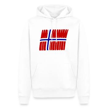 Norwegen Norge Flag painted norsk - Männer Premium Bio Hoodie - Weiß - Vorne - Nico (187cm)