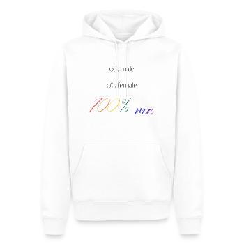 100% me - Sweat à capuche Premium bio Homme - blanc - Devant - Nico (187cm)