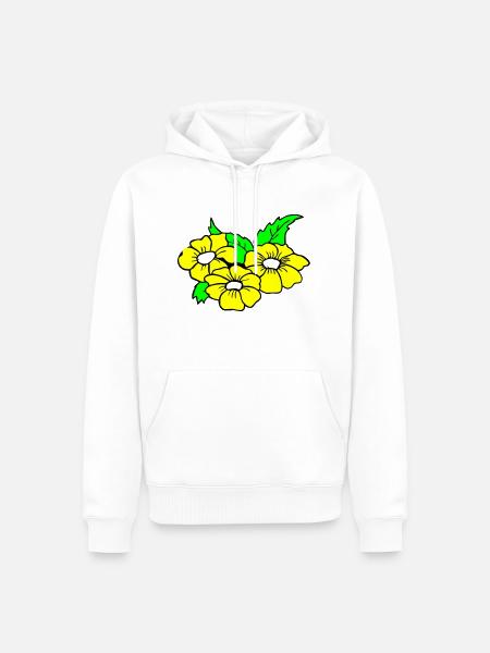 Fleur - Sweat à capuche Premium bio Homme - blanc
