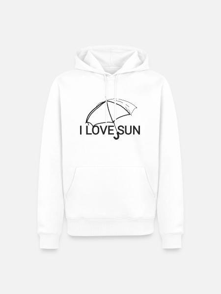 Ich liebe Sonne - Männer Premium Bio Hoodie - Weiß