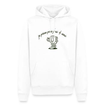 Ich kann nicht, ich bin 4 Jahre alt - Männer Premium Bio Hoodie - Weiß - Vorne - Nico (187cm)
