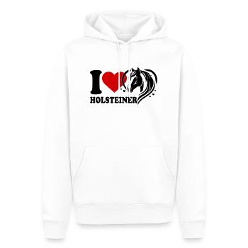 J’adore le cheval Holsteiner - Sweat à capuche Premium bio Homme - blanc - Devant - Nico (187cm)