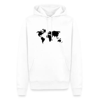 Weltkarte - Männer Premium Bio Hoodie - Weiß - Vorne - Nico (187cm)