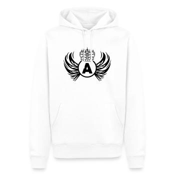 coat of arms A - Men’s Premium Organic Hoodie - white - Front - Nico (187cm)