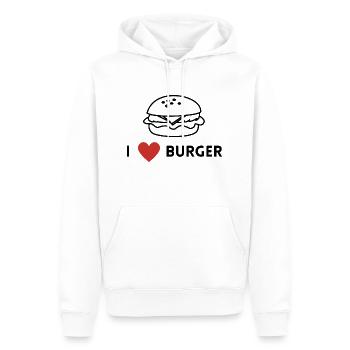 I love Burger - Männer Premium Bio Hoodie - Weiß - Vorne - Nico (187cm)