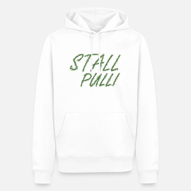 Pferde Stall Pulli - Männer Premium Bio Hoodie - Weiß