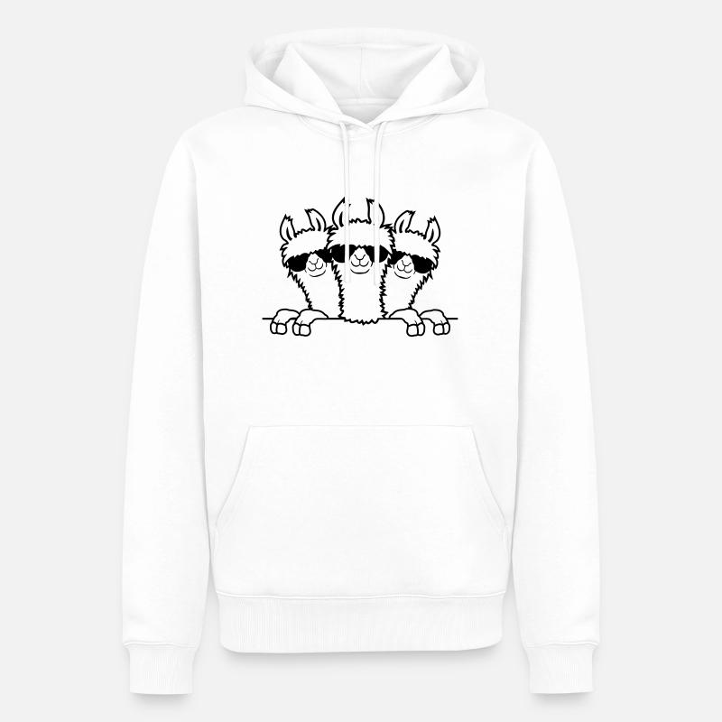 Hinter Mauer Lamas Freunde - Männer Premium Bio Hoodie - Weiß