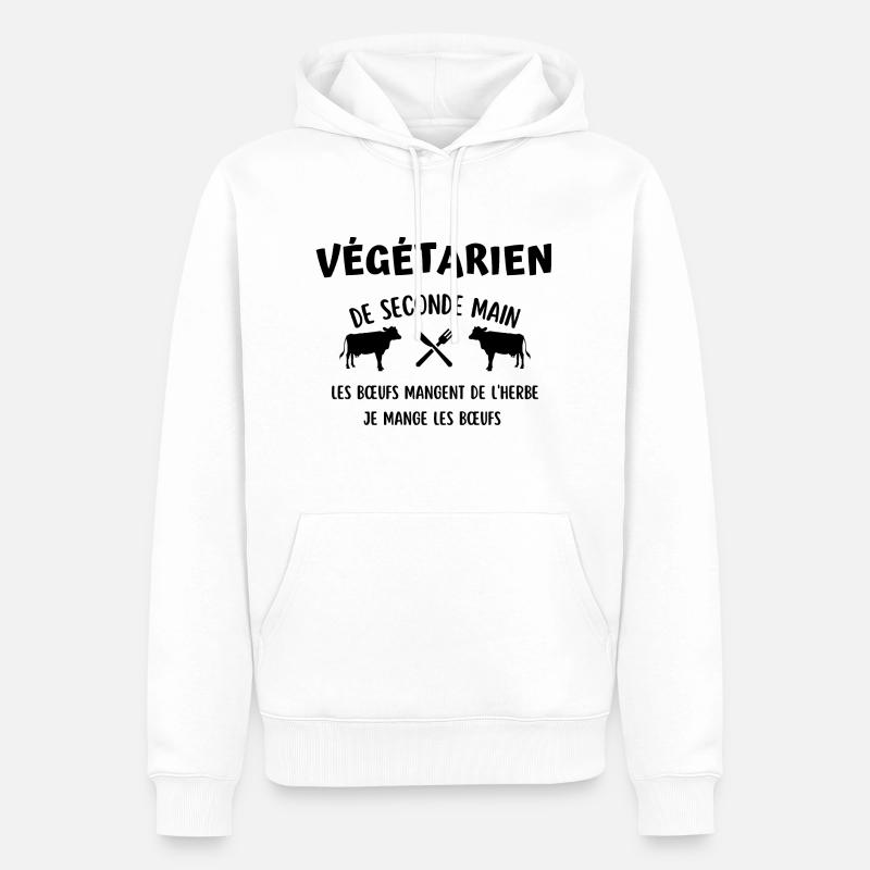 végétarien de seconde main - Sweat à capuche Premium bio Homme - blanc