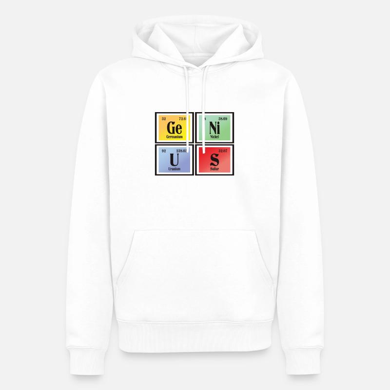 Genius | Periodensystem der Elemente - Männer Premium Bio Hoodie - Weiß