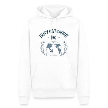 Glücklicher Tag der Umwelt - Männer Premium Bio Hoodie - Weiß - Vorne - Nico (187cm)