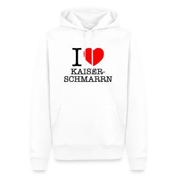 I Love Herz Kaiserschmarrn - Männer Premium Bio Hoodie - Weiß - Vorne - Nico (187cm)
