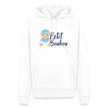 Petit Boubou - Sweat à capuche Premium bio Homme - blanc - Devant - Nico (187cm)