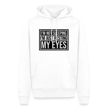 im not sleeping Zitat - Männer Premium Bio Hoodie - Weiß - Vorne - Nico (187cm)