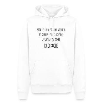 si tu téléphones à une voyante - Sweat à capuche Premium bio Homme - blanc - Devant - Nico (187cm)