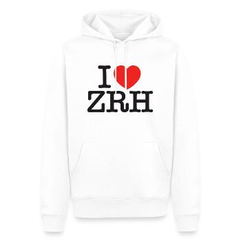 I LOVE ZURICH - Männer Premium Bio Hoodie - Weiß - Vorne - Nico (187cm)