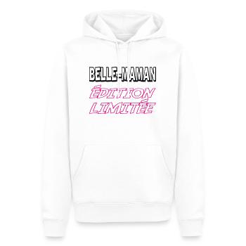 BELLE MAMAN édition limitée - Sweat à capuche Premium bio Homme - blanc - Devant - Nico (187cm)