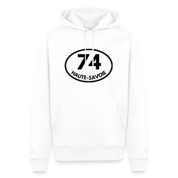 haute-savoie - Sweat à capuche Premium bio Homme - blanc - Devant - Nico (187cm)