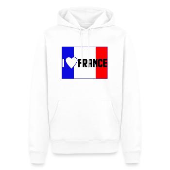 Ich liebe Frankreich - Männer Premium Bio Hoodie - Weiß - Vorne - Nico (187cm)