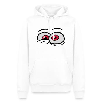 Comic Augen verrücktes Design - Männer Premium Bio Hoodie - Weiß - Vorne - Nico (187cm)