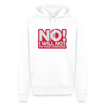 not fix your computer - Männer Premium Bio Hoodie - Weiß - Vorne - Nico (187cm)