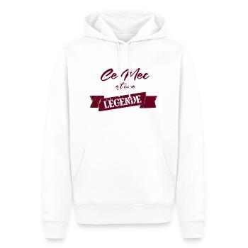ce mec est une legende cadeau père - Sweat à capuche Premium bio Homme - blanc - Devant - Nico (187cm)