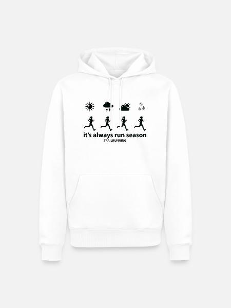 Trail Run Ultra Trail Running Berg Trekking Laufen - Männer Premium Bio Hoodie - Weiß