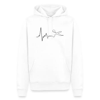 ECG de couturière Heartbeat - Sweat à capuche Premium bio Homme - blanc - Devant - Nico (187cm)