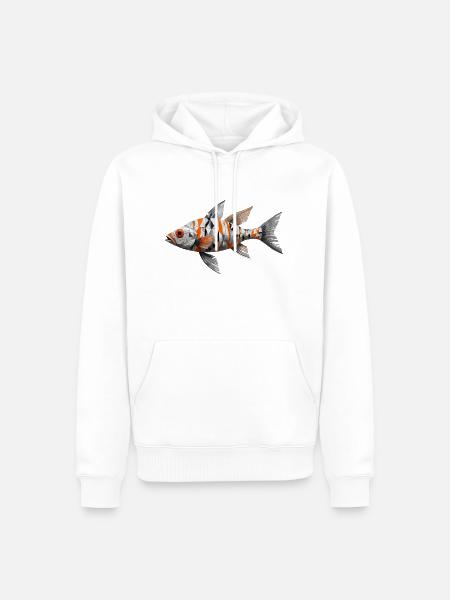 Fisch Mosaik - Männer Premium Bio Hoodie - Weiß