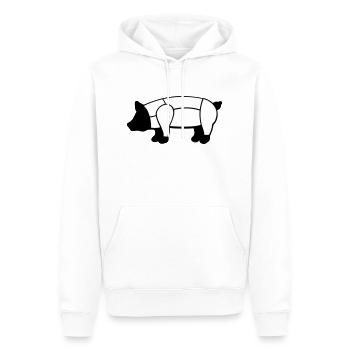 Porc - Sweat à capuche Premium bio Homme - blanc - Devant - Nico (187cm)
