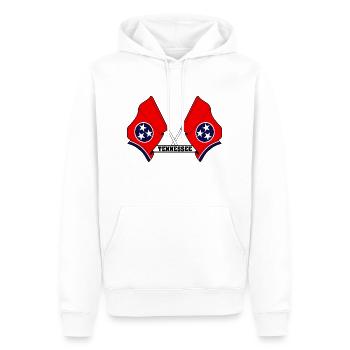 petit drapeaux texte TENNESSEE - Sweat à capuche Premium bio Homme - blanc - Devant - Nico (187cm)