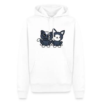 2 chats amis équipe équipage deux chatons de compagnie - Sweat à capuche Premium bio Homme - blanc - Devant - Nico (187cm)