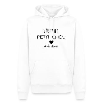 Véritable petit chou à la crème - Sweat à capuche Premium bio Homme - blanc - Devant - Nico (187cm)