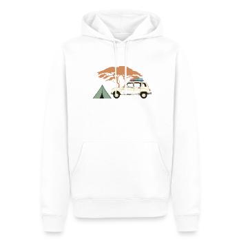 retro camping - Sweat à capuche Premium bio Homme - blanc - Devant - Nico (187cm)