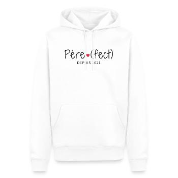 Idée cadeau pour papa - Sweat à capuche Premium bio Homme - blanc - Devant - Nico (187cm)