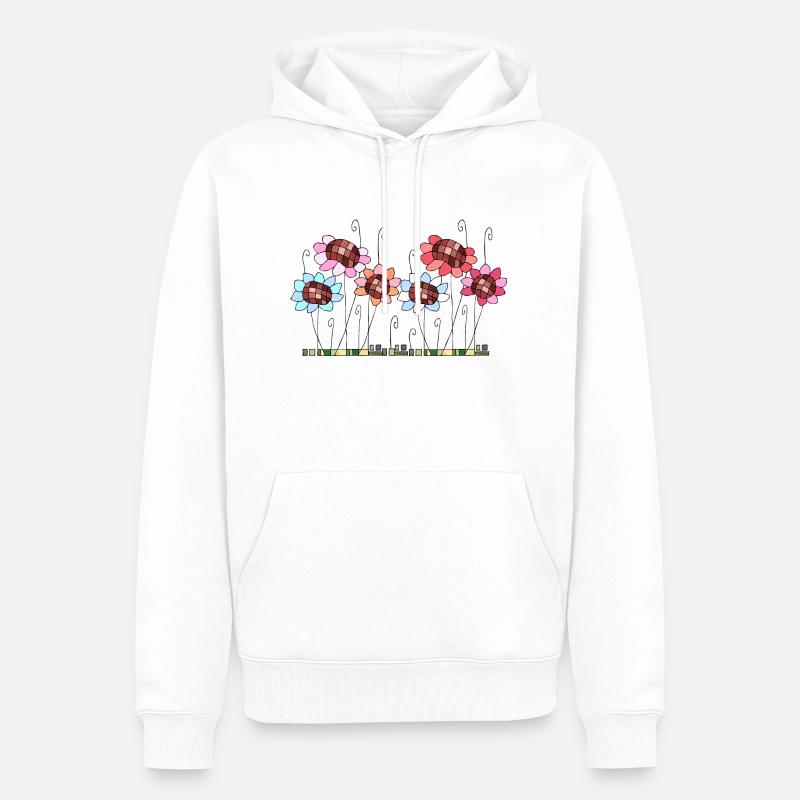 Fleur - Sweat à capuche Premium bio Homme - blanc