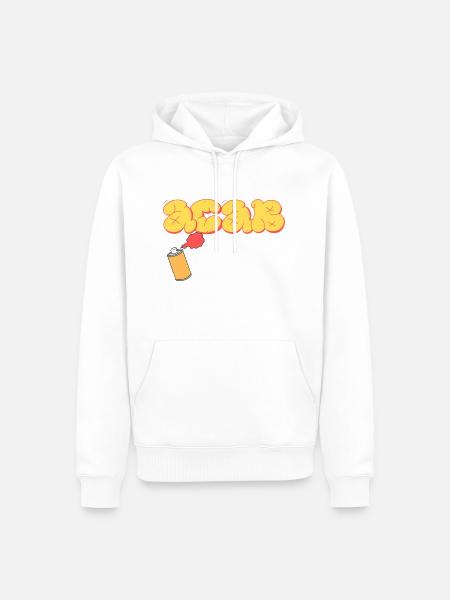 ACAB Graffiti Yellow - Männer Premium Bio Hoodie - Weiß