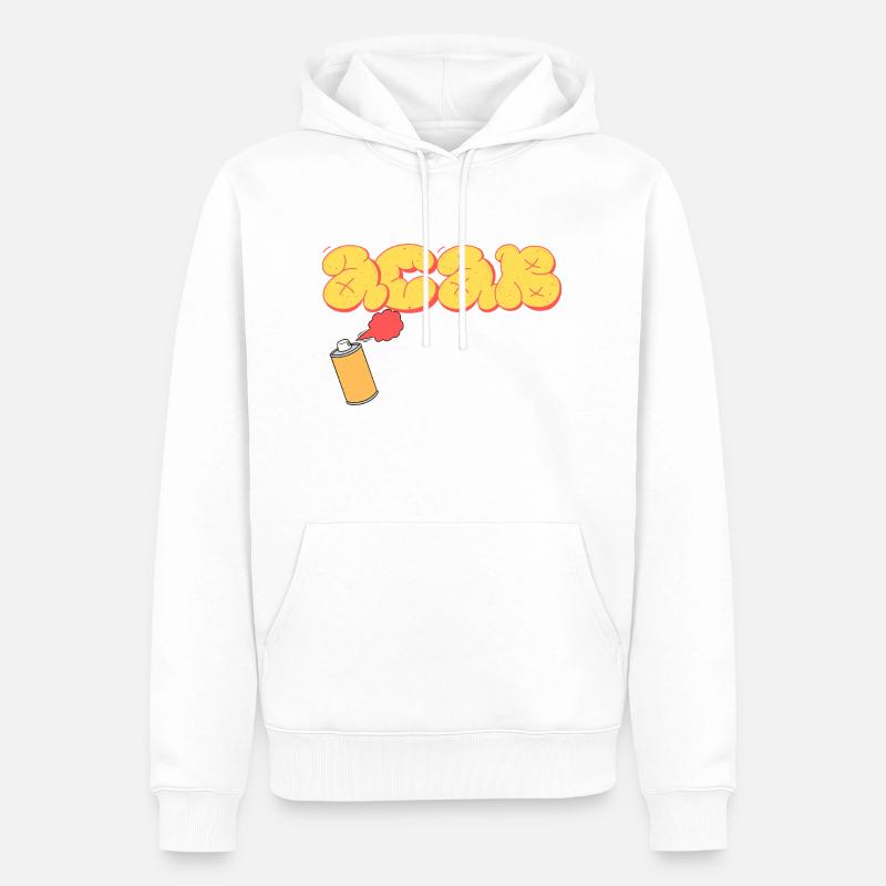 ACAB Graffiti Yellow - Männer Premium Bio Hoodie - Weiß