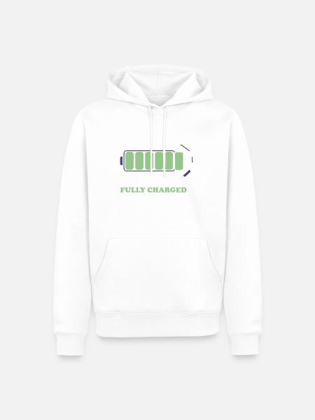 FULL CHARGE - Männer Premium Bio Hoodie - Weiß
