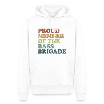 Proud Member of the Bass Brigade - retro dark - Men’s Premium Organic Hoodie - white - Front - Nico (187cm)
