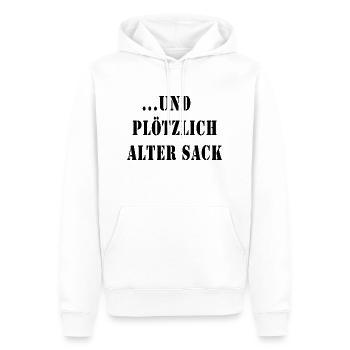 ... und plötzlich alter Sack - Männer Premium Bio Hoodie - Weiß - Vorne - Nico (187cm)