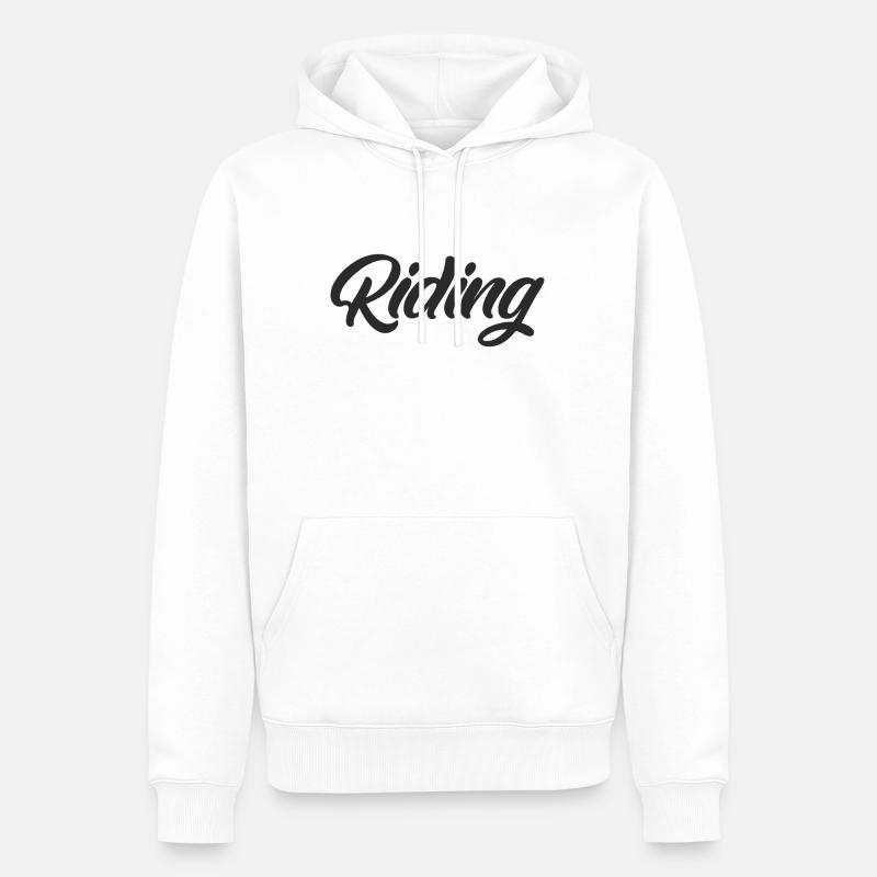 Équitation - Équitation - Cheval - Chevaux - Slogan - Dire - Sweat à capuche Premium bio Homme - blanc
