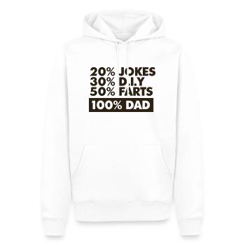 100 Prozent DAD - Männer Premium Bio Hoodie - Weiß - Vorne - Nico (187cm)