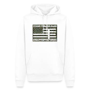 Armée, Guerre, Militaire, Uniforme, Force, Soldat Camouflage - Sweat à capuche Premium bio Homme - blanc - Devant - Nico (187cm)