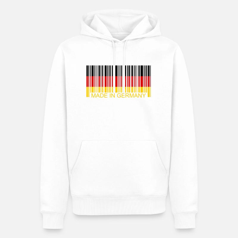 Barcode Made in Germany - Männer Premium Bio Hoodie - Weiß