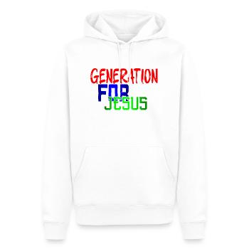 GENERATION FOR JESUS - Sweat à capuche Premium bio Homme - blanc - Devant - Nico (187cm)