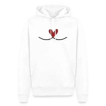 Ligne de connexion du cœur - Sweat à capuche Premium bio Homme - blanc - Devant - Nico (187cm)