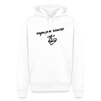 Contre toute autorité sauf maman - Sweat à capuche Premium bio Homme - blanc - Devant - Nico (187cm)