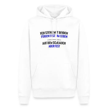Auf dem Schlauch stehen lustiger Spruch Geschenk - Männer Premium Bio Hoodie - Weiß - Vorne - Nico (187cm)