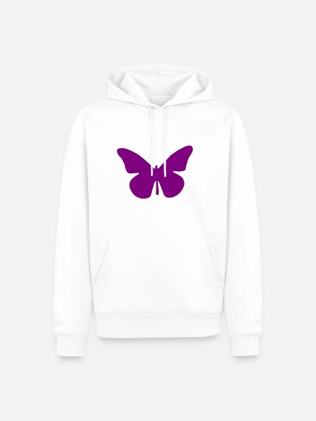 papillon violet purple butterfly - Herre Premium økologisk hoodie - hvid